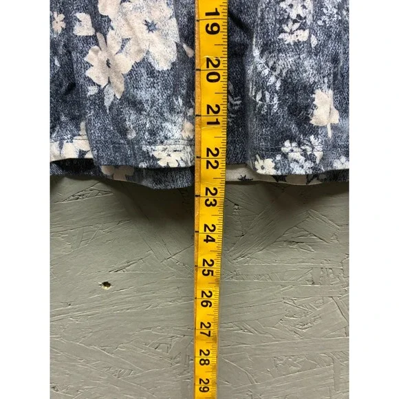 Michael Michael Kors Floral Print Top Women's‎ P/S Blue White 3/4 Sleeve - Picture 7 of 9